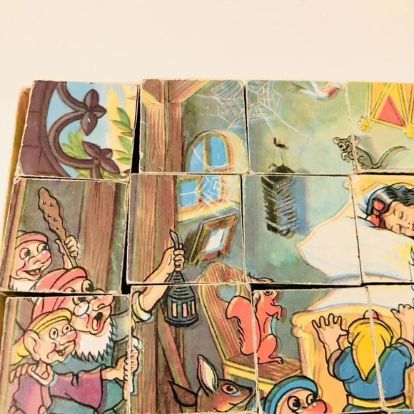 Vintage Snow White Wooden Block Puzzle Missing Scene  Sheets - Picture 15 of 16
